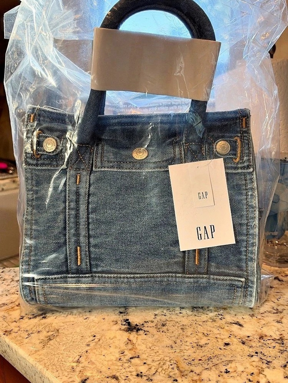 GAP Small Denim Five Pocket Tote Blue - Picture 2 of 5